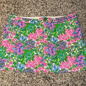 Lilly Pulitzer Green and Pink Mini Skirt Resort Wear